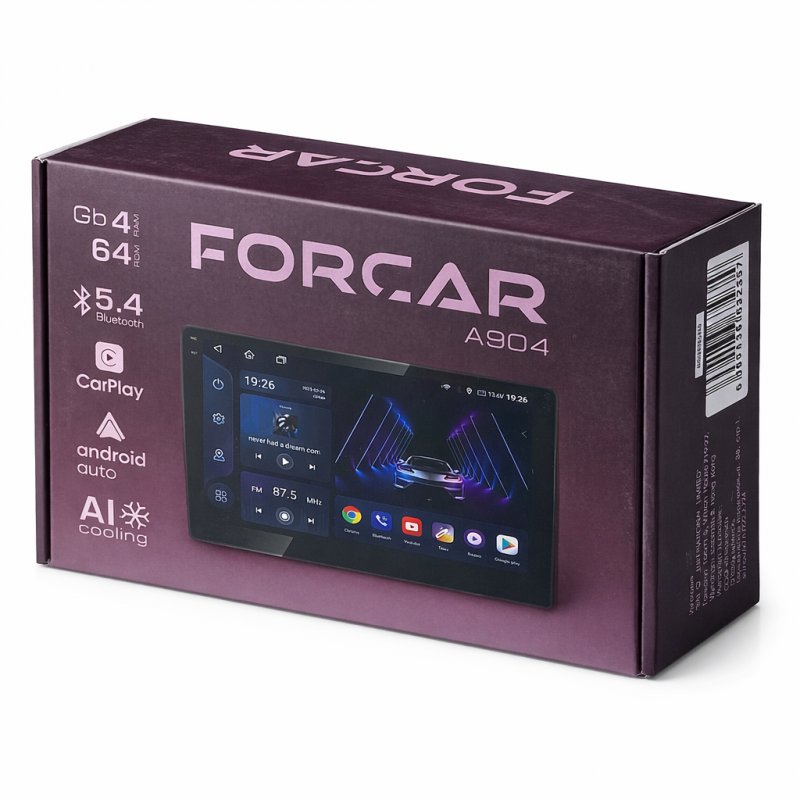 Мультимедийная система FORCAR A904 9" 4x50, Android 10, 4+64GB, IPS 1280x720, WiFi, BT, GPS